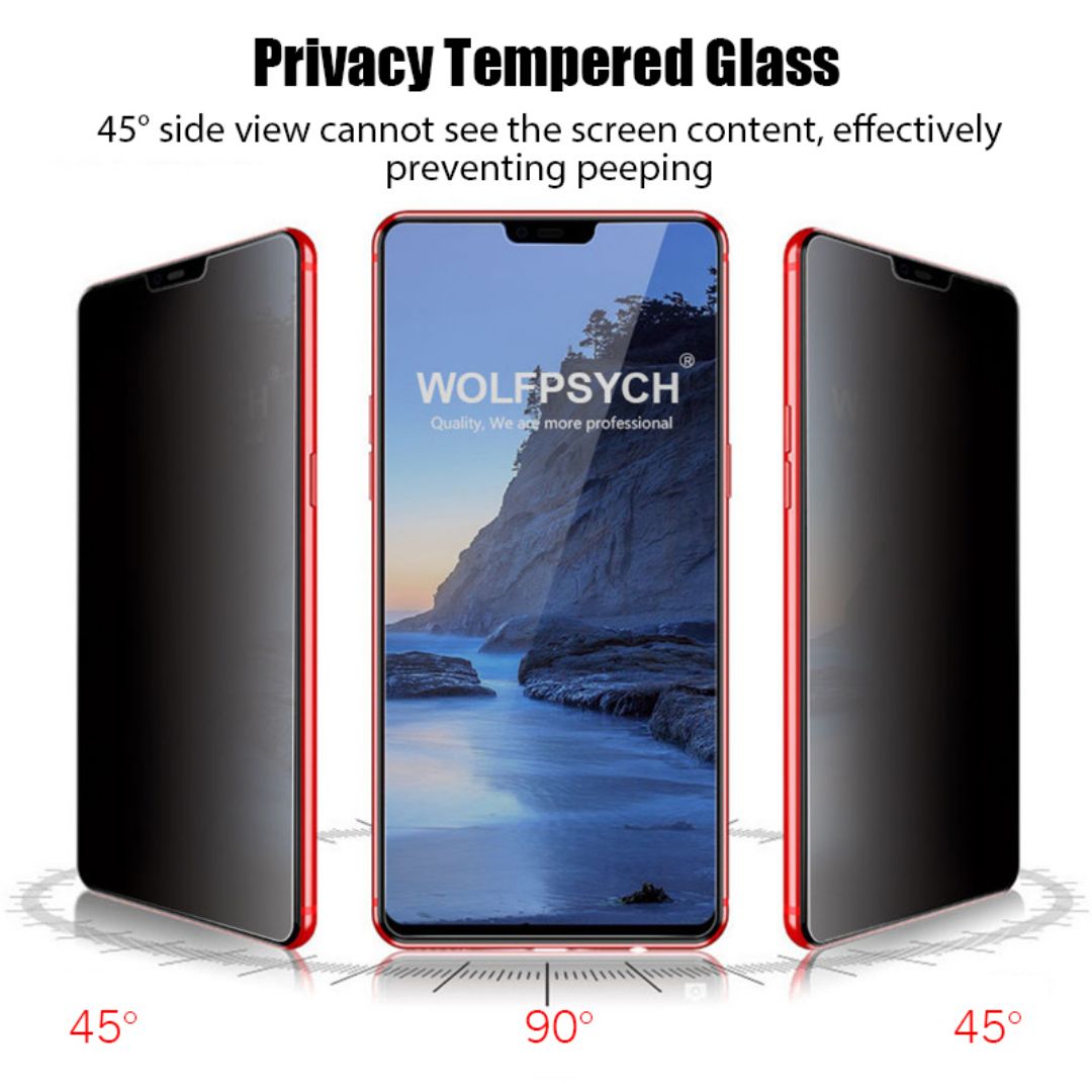 Privaatheid gehard glas vir Redmi Note 9S 9 Pro 9T 8 8T 7 Anti Spy Peep-skermbeskermer vir Xiaomi Redm ( (4)