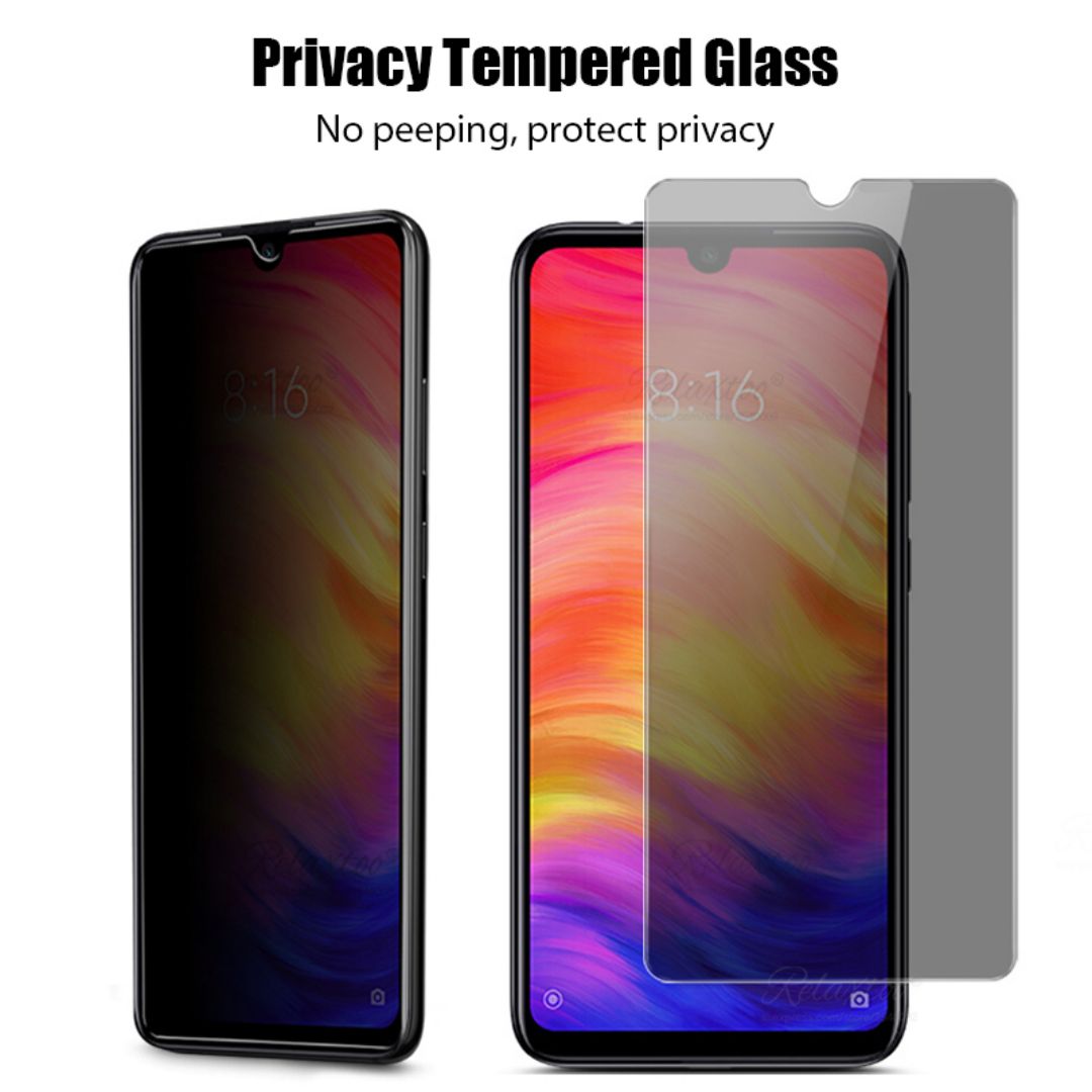Privaatheid gehard glas vir Redmi Note 9S 9 Pro 9T 8 8T 7 Anti Spy Peep-skermbeskermer vir Xiaomi Redm ( (6)